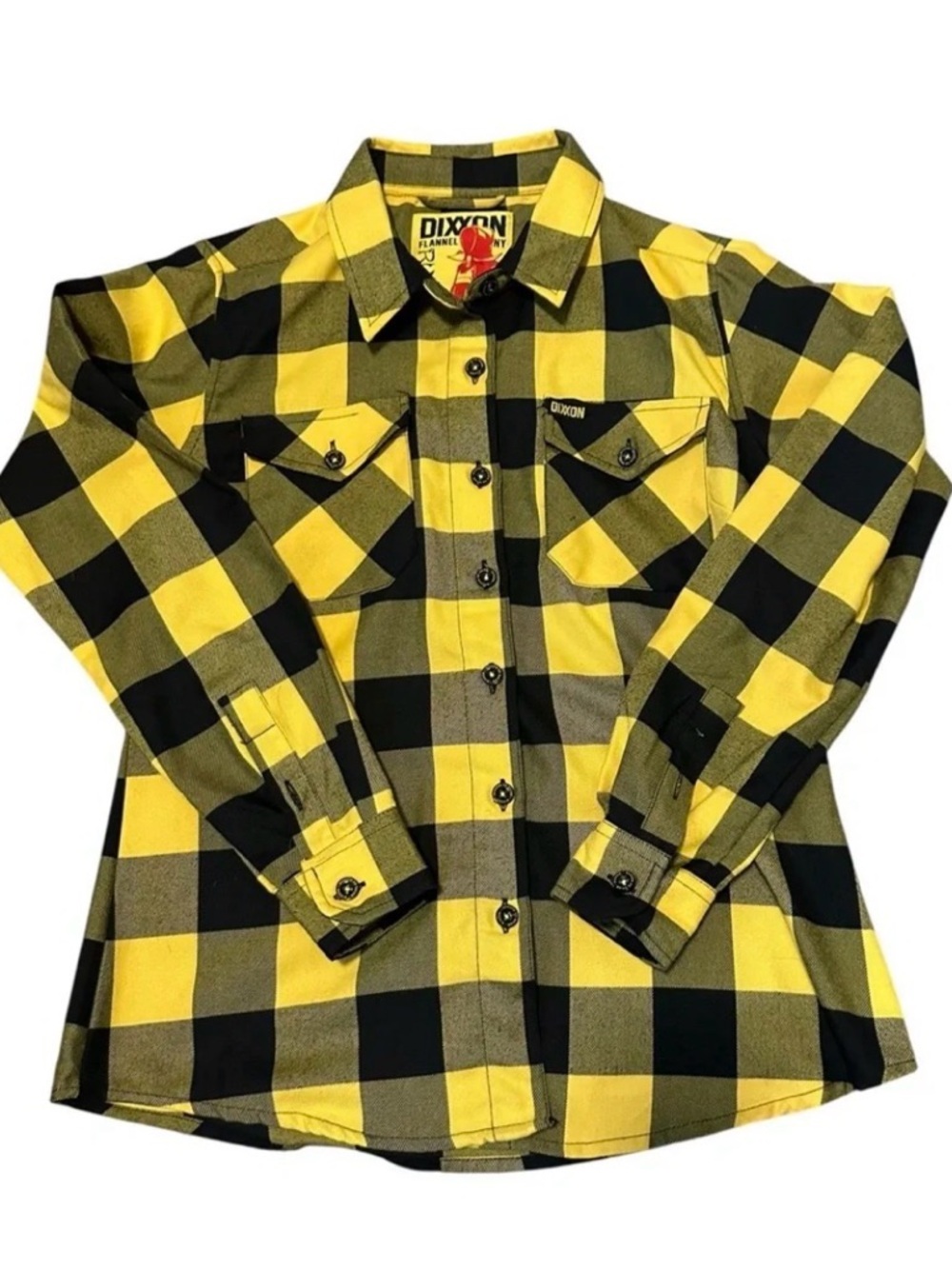 Wu-Tang Clan x Dixxon Ruckus Flannel Shirt Yellow Black Plaid Women’s Sz M Rare